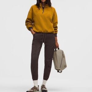 Women's Casual Drawstring Jogger Pants in Dark Brown